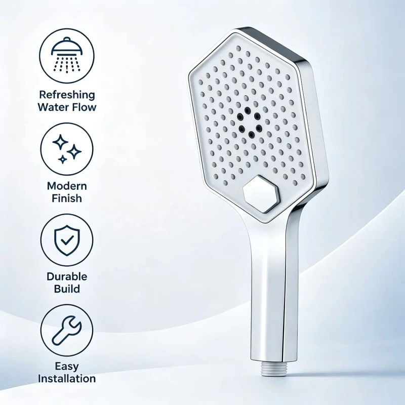 Duș de mână cu buton de design pentru baie